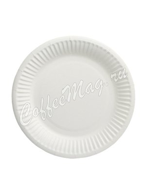 Бумажные тарелки Snack Plate белые мелованные d180 мм (100шт)