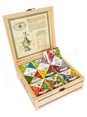 Сугревъ Подарочный набор в деревянной шкатулке с 9 видами чая
