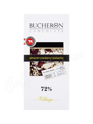 Bucheron Шоколад горький с миндалем, клюквой и фисташками, плитка 100г 