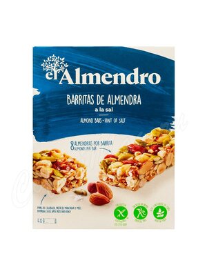 El Almendro Ореховый батончик из миндаля и фундука с солью 84 г