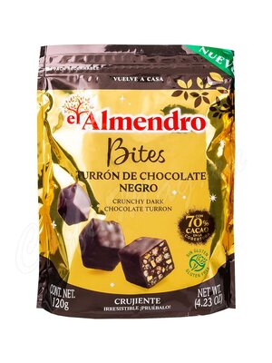 Шоколадная нуга El Almendro туррон из горького шоколада в кубиках 120г