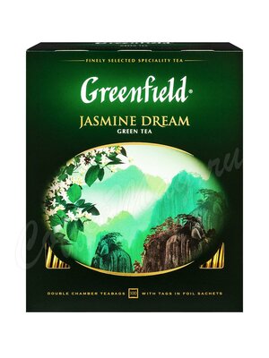 Чай Greenfield Jasmine Dream зеленый 100 пак. картонная упаковка