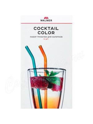 Walmer Coctail Color Набор из 6-ти Цветных Стеклянных трубочек