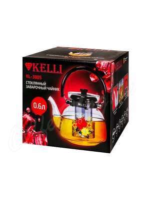 Чайник стеклянный Kelli KL-3005 600 мл
