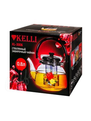 Чайник стеклянный Kelli 800 мл (KL-3006) 