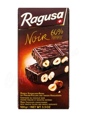 Ragusa Noir Горький шоколад с орехами, плитка 100г