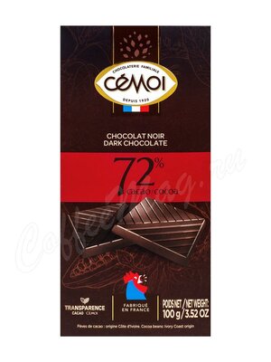 Cemoi Горький шоколад 72% Cocoa, плитка 100г