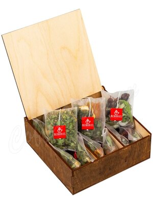 Набор травяных чаев Memories в подарочной деревянной шкатулке 15 пирамидок на чайник
