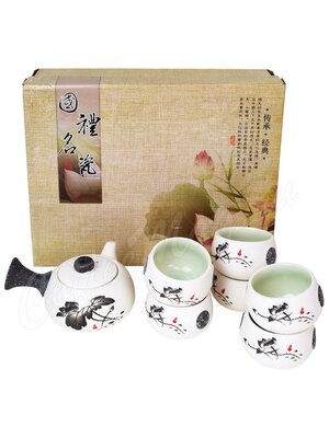  Чайный сервиз керамический Пятицветный пруд в подарочной коробке