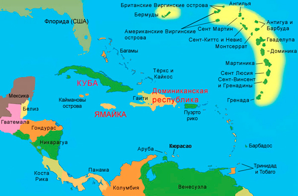 Карта Доминиканской Республики