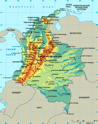Карта Колумбии
