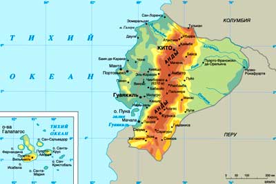 Карта Эквадора