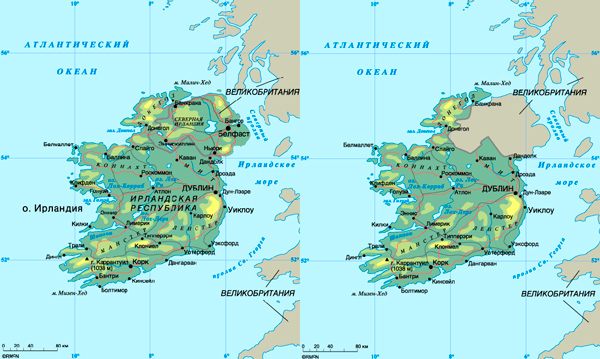 Карта Ирландии