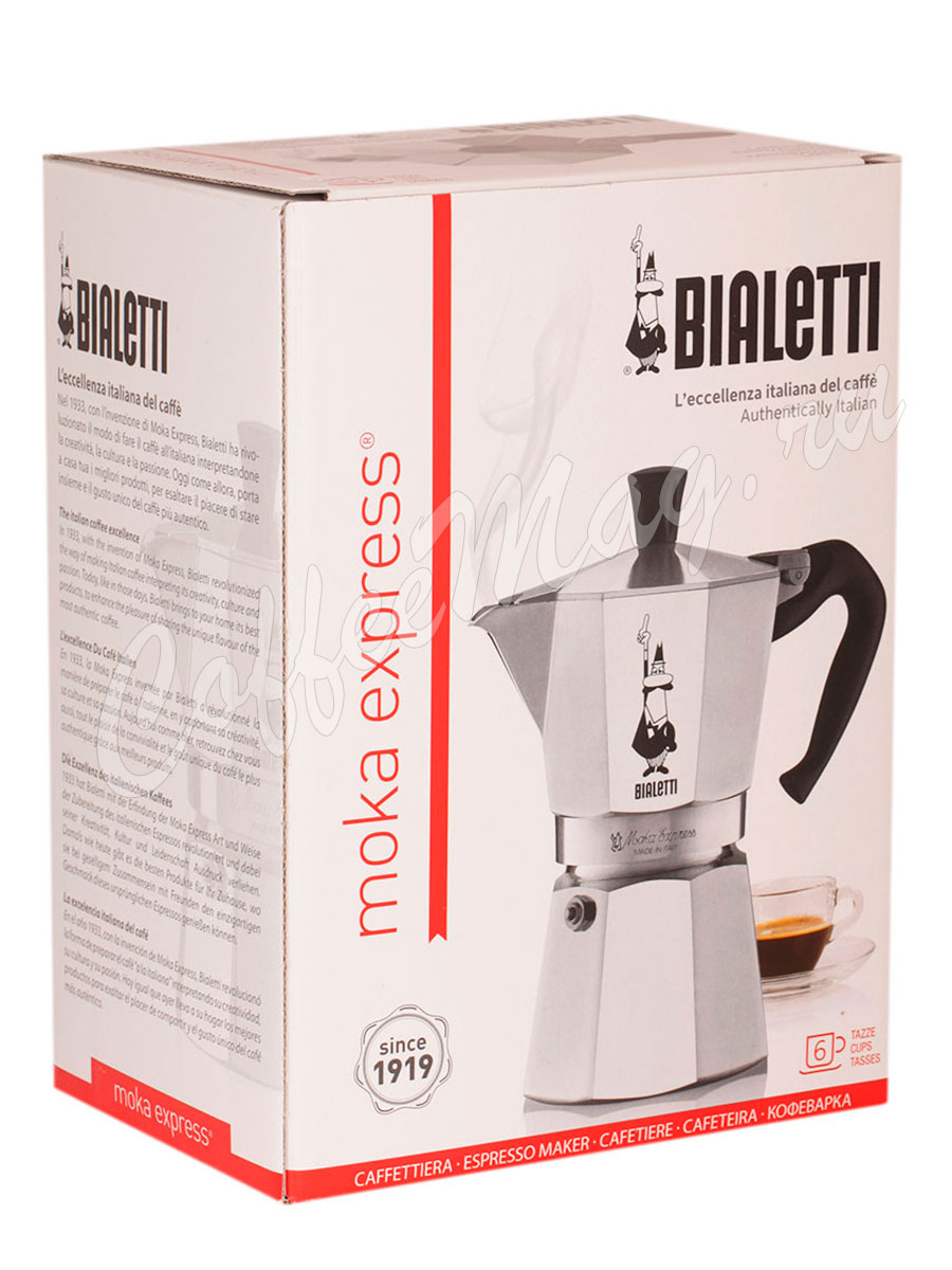 Гейзерная кофеварка Bialetti Moka Express 6 порций 240 мл Гейзерная кофеварка Bialetti Moka Express 6 порций 240 мл