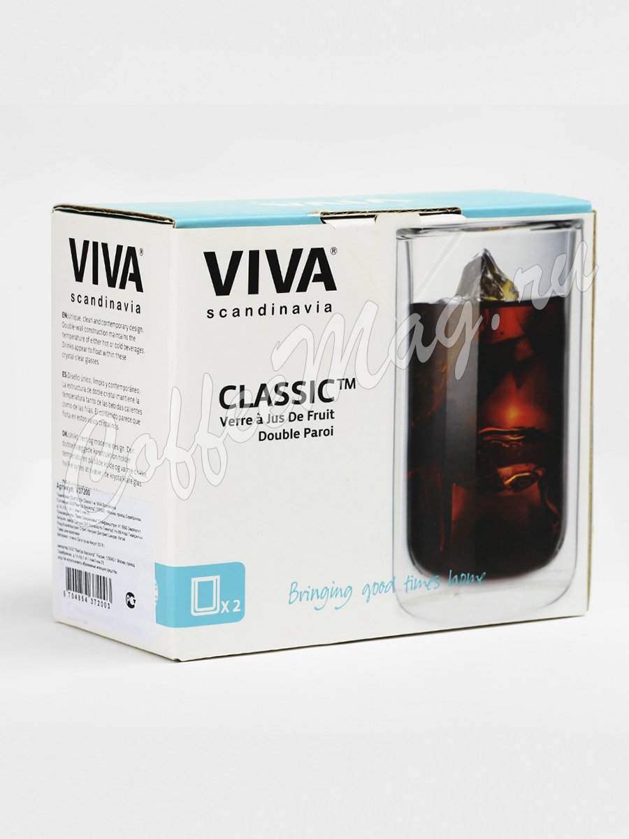 VIVA CLASSIC Термобокал (комплект 2шт) 0,15 л (V37200) Прозрачное стекло