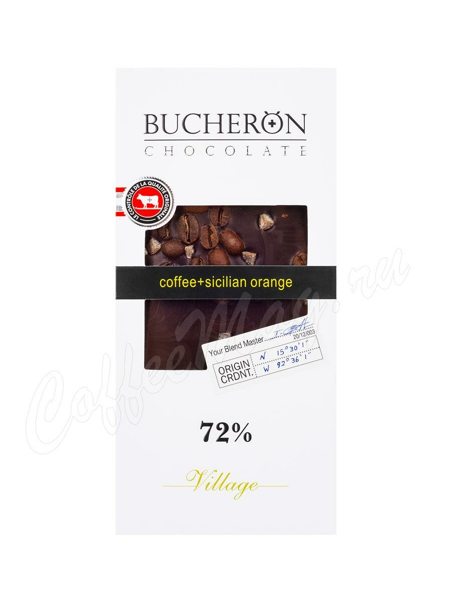 Bucheron Шоколад горький с кофе и апельсином, плитка 100г Bucheron Шоколад горький с кофе и апельсином, плитка 100г