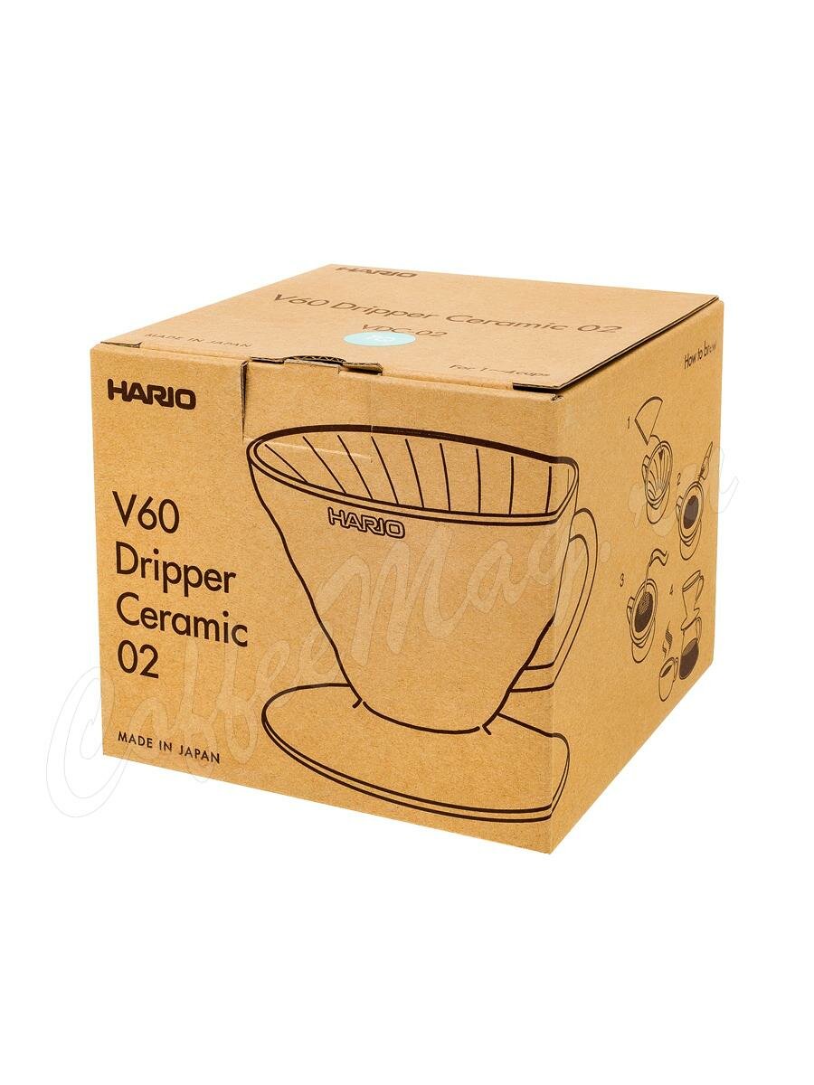 Hario Воронка Керамическая для приготовления кофе, 4 порции Тиффани (3VDC-02-TQ-UEX)