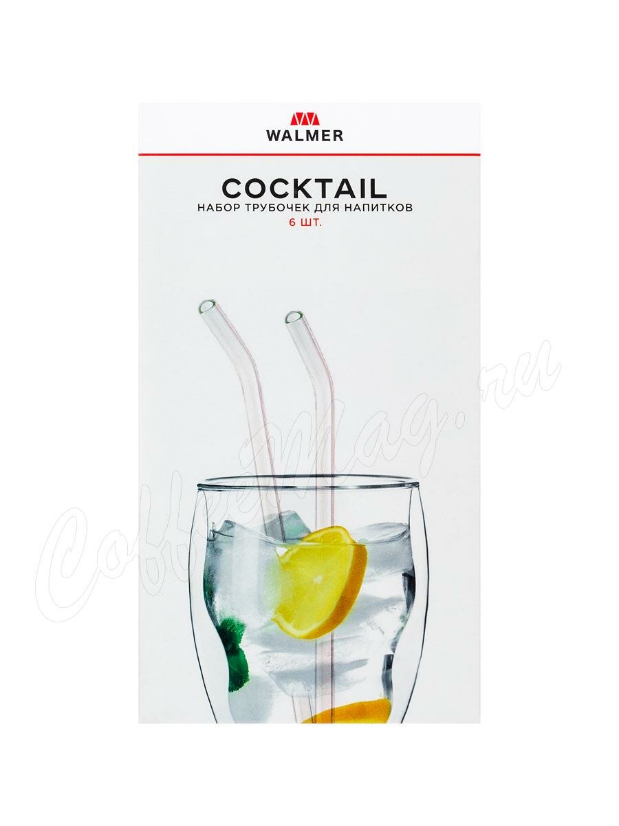Walmer Coctail Набор из 6-ти стеклянных трубочек Walmer Coctail Набор из 6-ти стеклянных трубочек