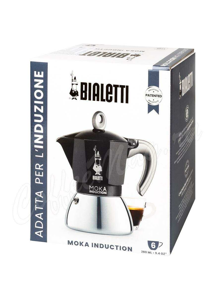 Гейзерная кофеварка Bialetti Moka Induction черная 6 порций (4936)