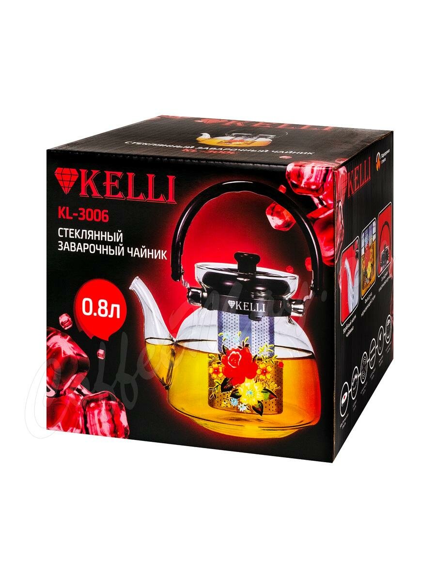 Чайник стеклянный Kelli 0.8 л (KL-3006) 