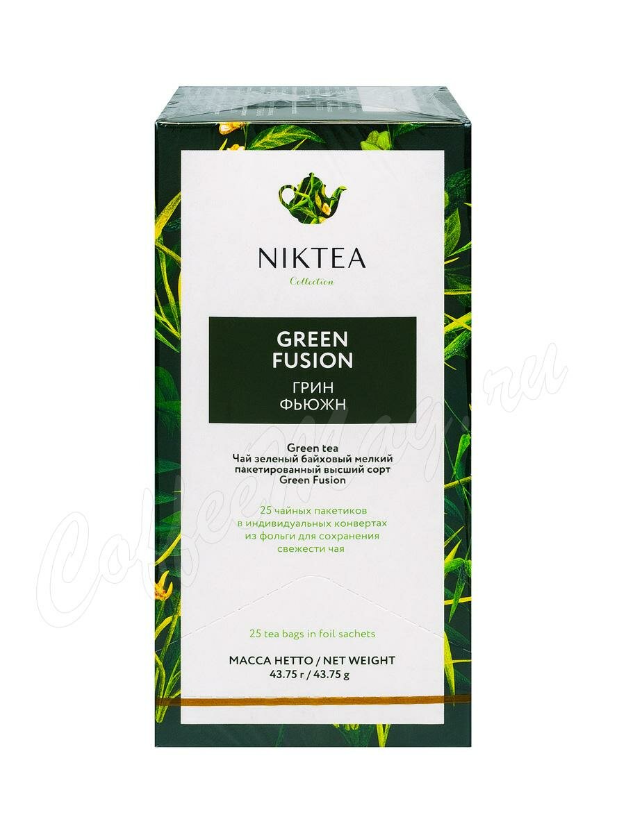 Чай Niktea Green Fusion зеленый в пакетиках 25 шт Чай Niktea Green Fusion зеленый в пакетиках 25 шт