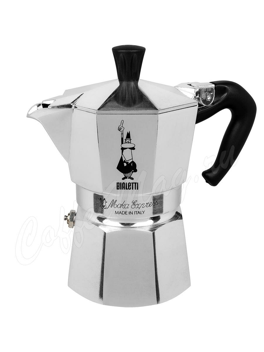 Гейзерная кофеварка Bialetti Moka Express 3 порции 120 мл Гейзерная кофеварка Bialetti Moka Express 3 порции 120 мл