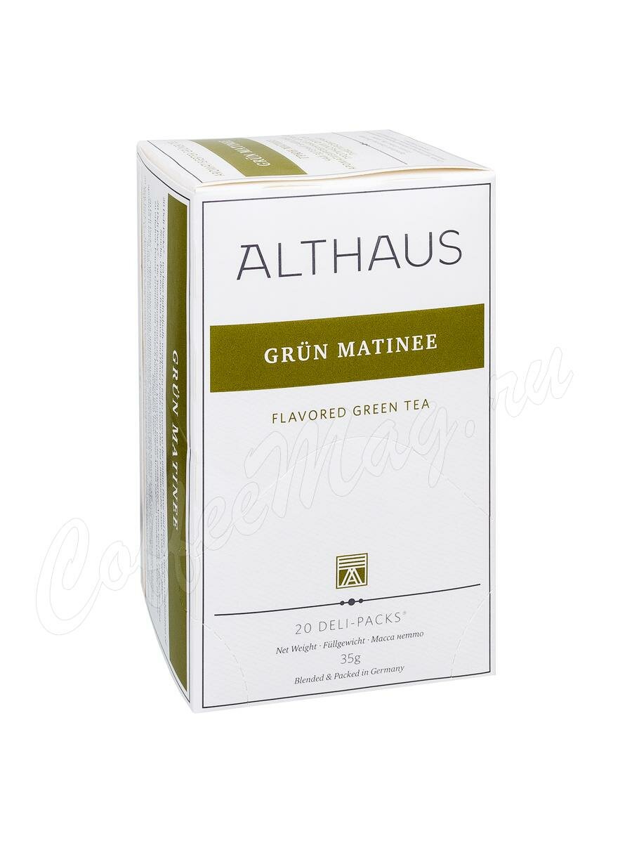 Чай зеленый Althaus Grun Matinee Грюн Матинэ в пакетиках 20 шт Чай зеленый Althaus Grun Matinee Грюн Матинэ в пакетиках 20 шт