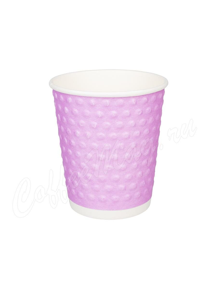 Стакан бумажный D.R.V. Двухслойный Bubbles Фиолетовый (Лаванда) с конгревом 250 мл D80 (40 шт)