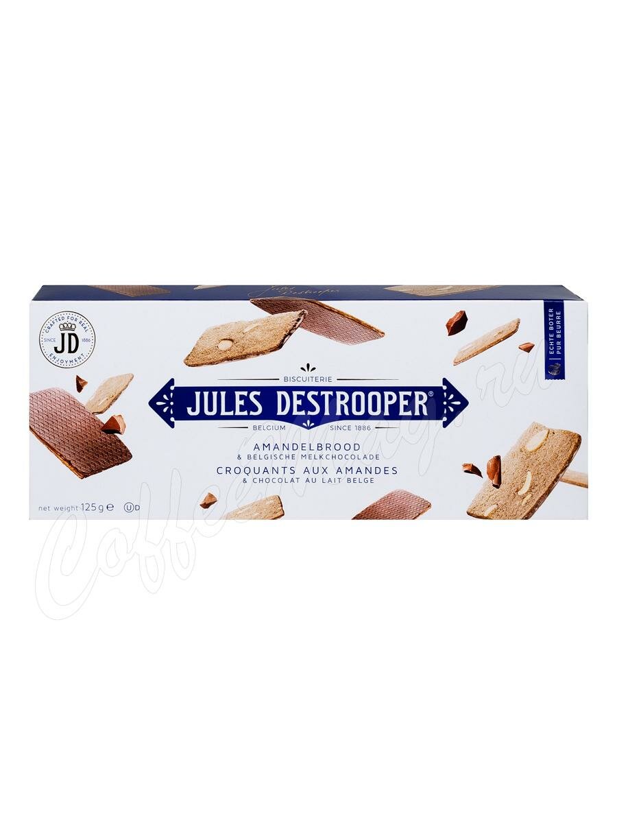 Jules Destrooper Печенье миндальное с шоколадом 125 г Jules Destrooper Печенье миндальное с шоколадом 125 г