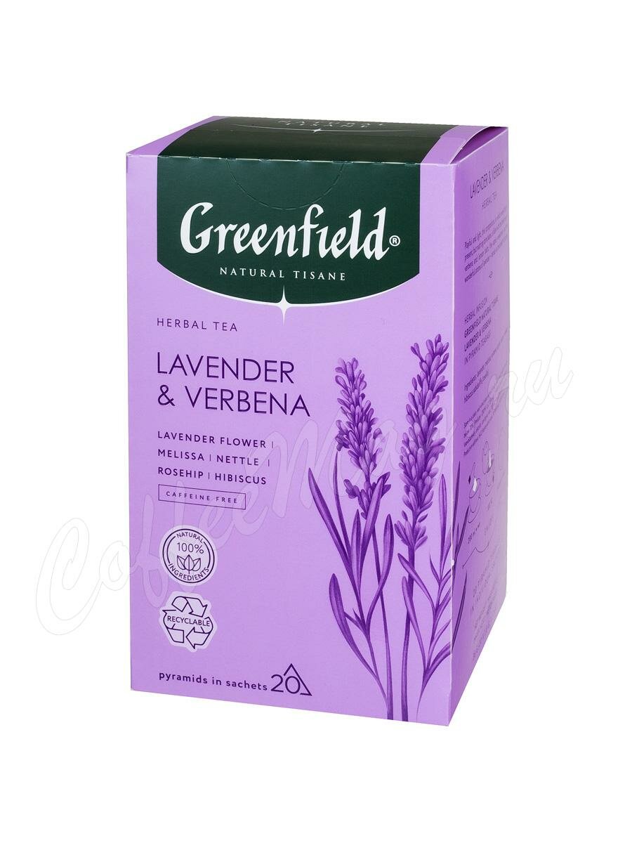 Чай Greenfield Natural Tisane Lavenser & Verbena (Лаванда и Вербена) травяной в пирамидках 20 шт