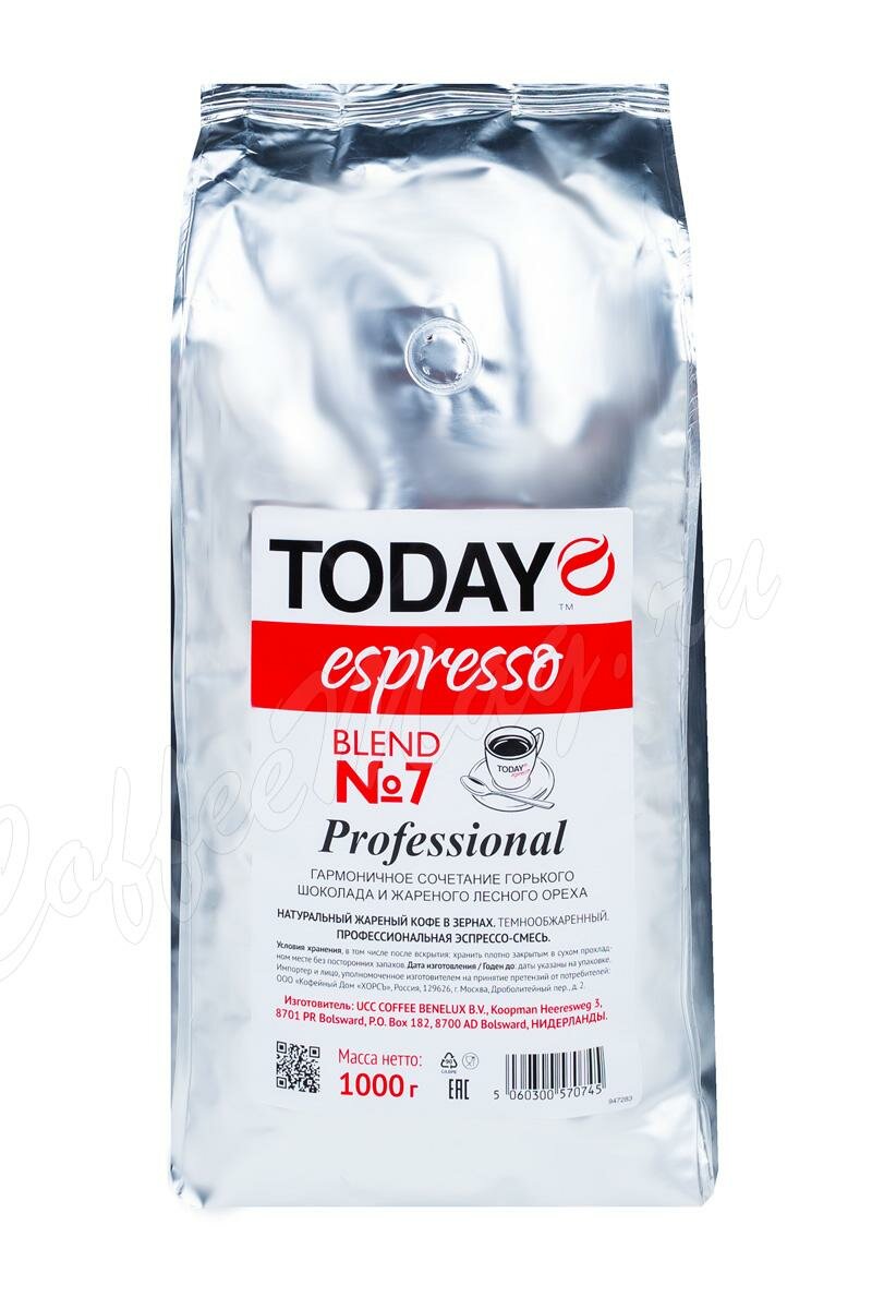 Кофе Today Blend №7 Espresso в зернах 1 кг