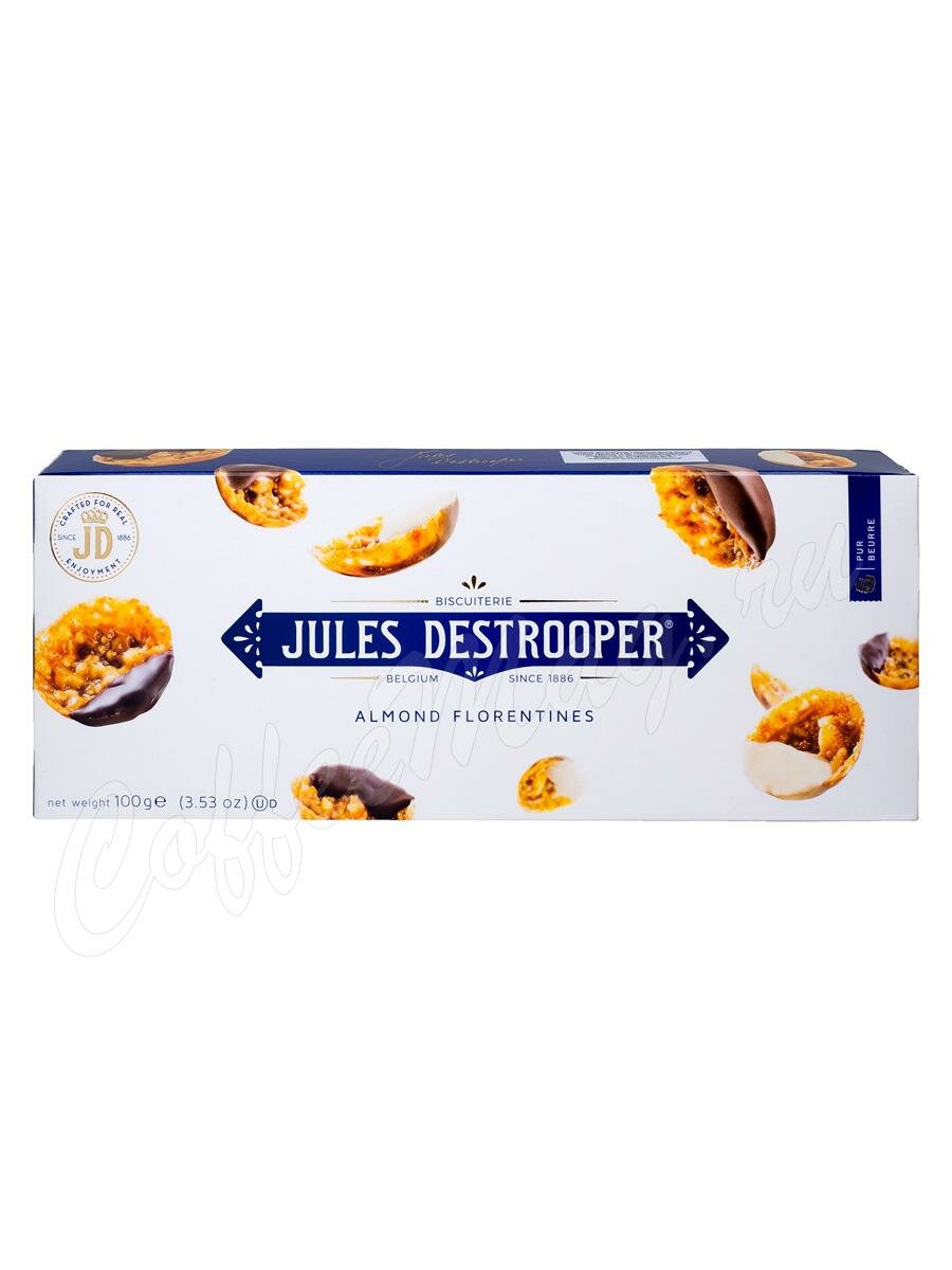 Jules Destrooper Almond Florentines Печенье с миндалем и шоколадом 100 г Jules Destrooper Almond Florentines Печенье с миндалем и шоколадом 100 г