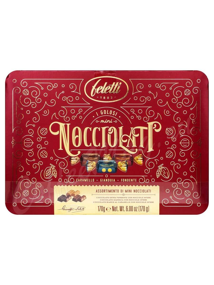 Feletti Джандуйя Mini Box ассорти шоколадных конфет с цельным фундуком 170 г Feletti Джандуйя Mini Box ассорти шоколадных конфет с цельным фундуком 170 г