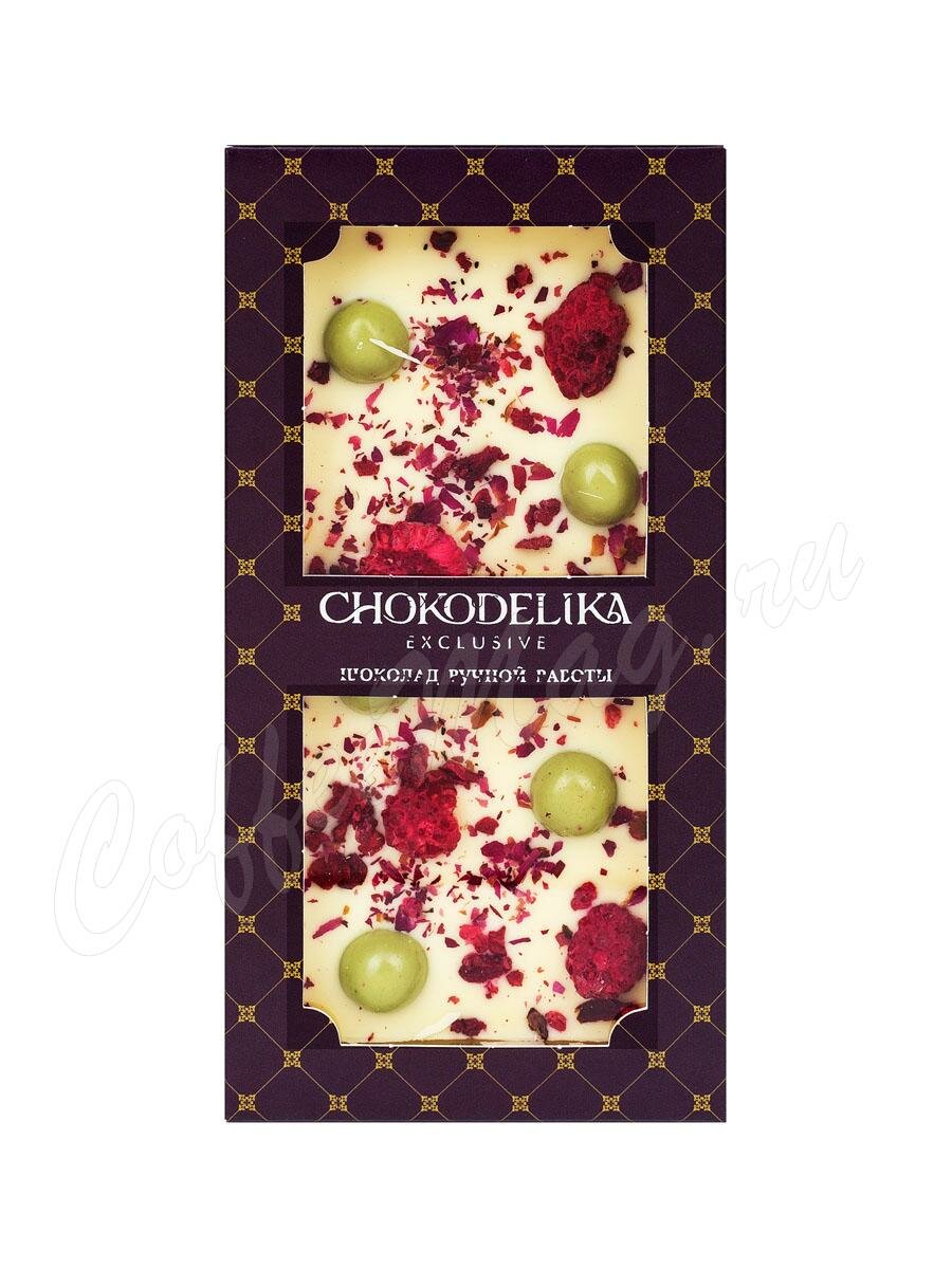 Chokodelika Шоколад белый с украшением роза, малина, вишня 100 г Chokodelika Шоколад белый с украшением роза, малина, вишня 100 г