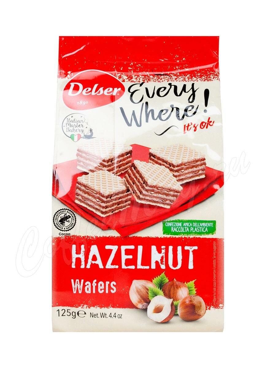 Вафли Delser Hazelnut с начинкой из фундука 125 г Вафли Delser Hazelnut с начинкой из фундука 125 г