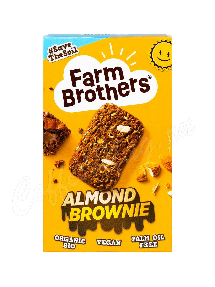 Печенье Farm Brothers Almond Brownie с темным шоколадом и миндалём 135 гр Печенье Farm Brothers Almond Brownie с темным шоколадом и миндалём 135 гр