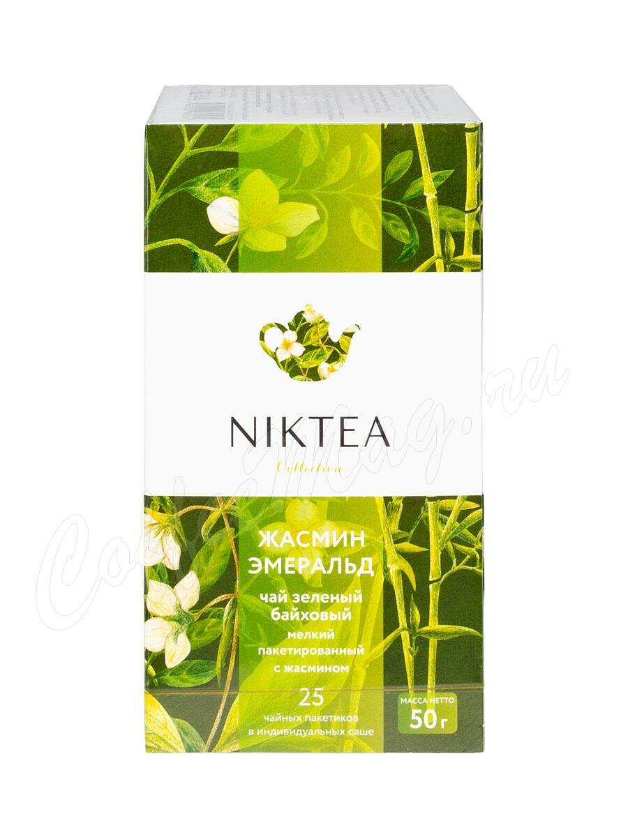 Чай Niktea Jasmine Emerald зеленый с жасмином в пакетиках 25 шт Чай Niktea Jasmine Emerald зеленый с жасмином в пакетиках 25 шт