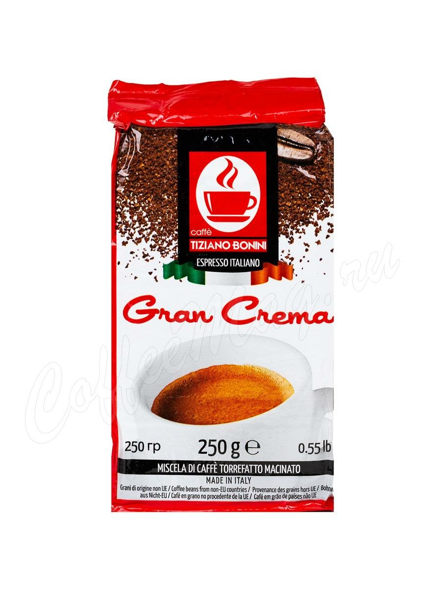 Кофе Caffe Tiziano Bonini молотый Gran Crema 250 г Кофе Caffe Tiziano Bonini молотый Gran Crema 250 г