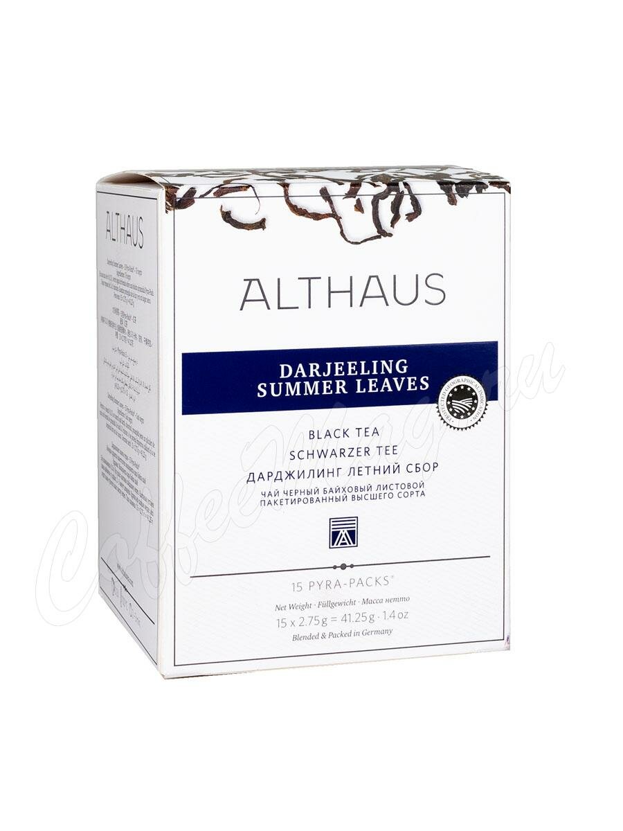 Чай Althaus Darjeeling Summer Leaves черный Летний Сбор в пирамидках 15 шт Чай Althaus Darjeeling Summer Leaves черный Летний Сбор в пирамидках 15 шт