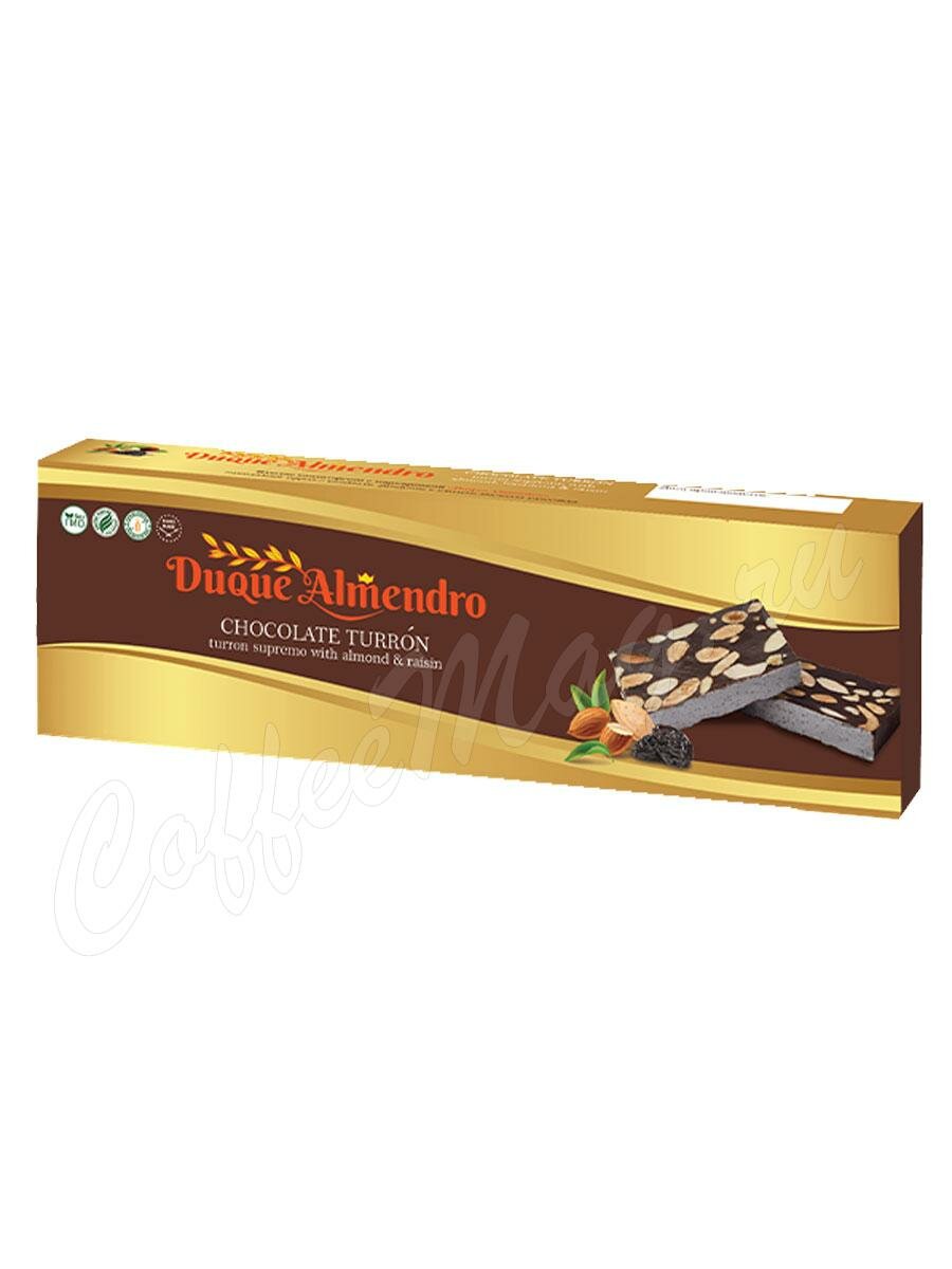 Duque Almendro - Шоколадный Туррон с миндалем и изюмом 100 г Duque Almendro - Шоколадный Туррон с миндалем и изюмом 100 г