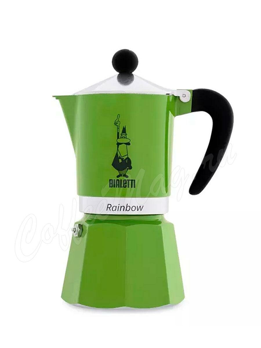 Гейзерная кофеварка Bialetti Rainbow на 6 порций, зеленая Гейзерная кофеварка Bialetti Rainbow на 6 порций, зеленая