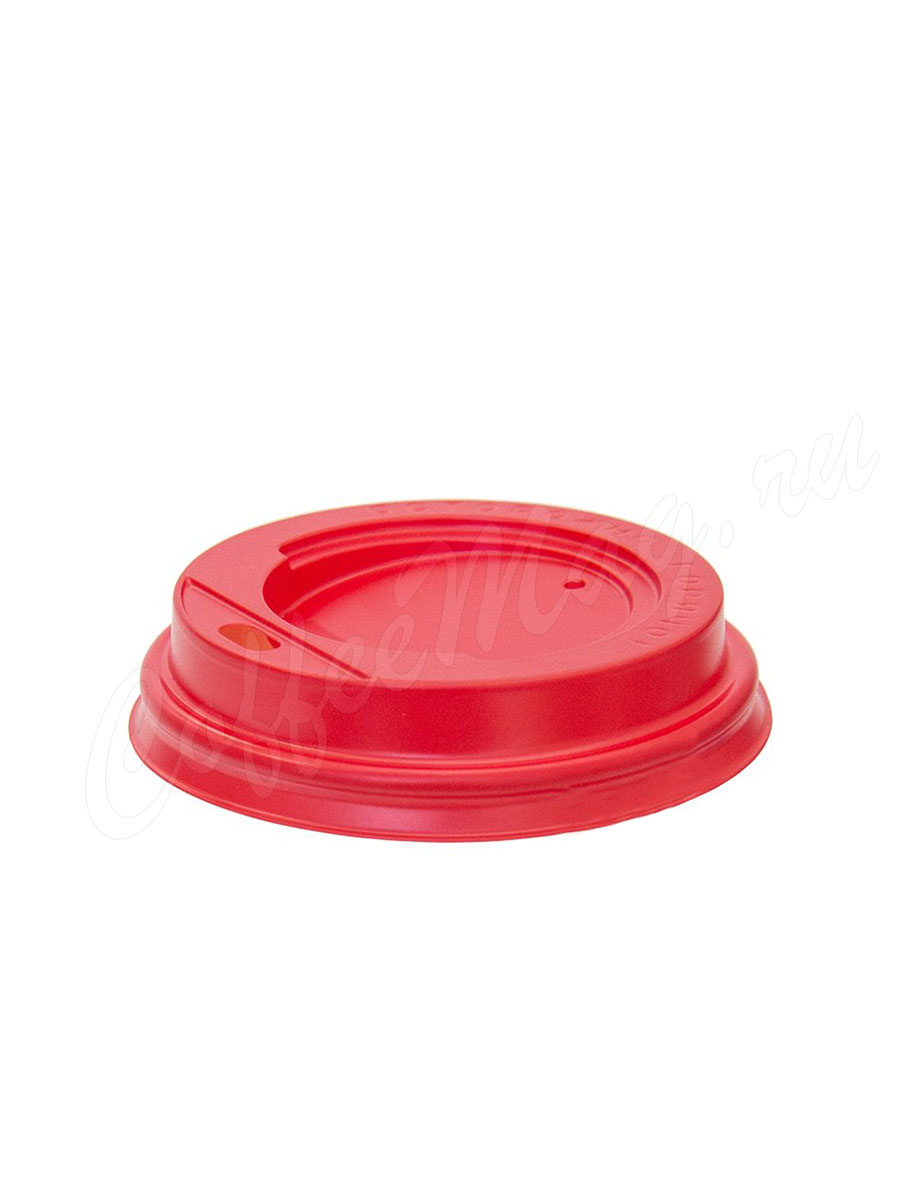 Крышка для бумажных стаканов с питейником 80 мм для 250 мл (Красная)