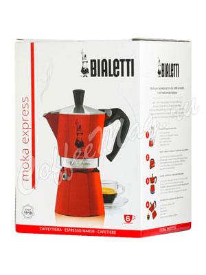 Гейзерная кофеварка Bialetti Moka Express Red 6 порции 240 мл 4943