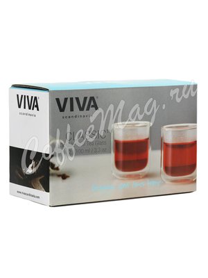 VIVA CLASSIC Термобокал (комплект 2 шт) 0,1 л (V37300) Прозрачное стекло