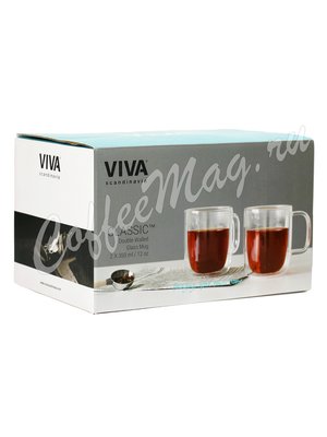 VIVA CLASSIC Термокружка (комплект 2шт) 0,35 л (V75100) Прозрачное стекло