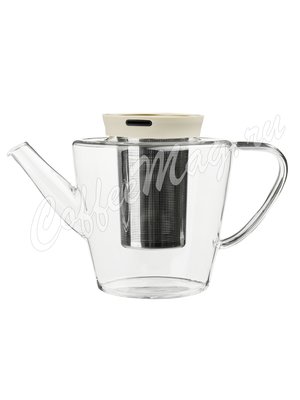 VIVA INFUSION Чайник заварочный с ситечком 1 л (V27821) Прозрачное стекло с крышкой хаки