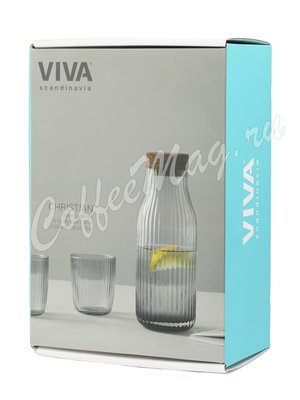 VIVA CRISTIAN Графин с двумя стаканами 1.1 л (V76300) Прозрачное стекло