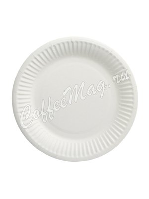 Тарелка бумажная одноразовая Snack Plate белая мелованная d-180 мм 100шт