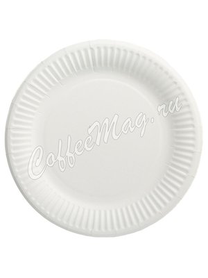 Бумажные тарелки Snack Plate белые мелованные d230 мм (100шт)