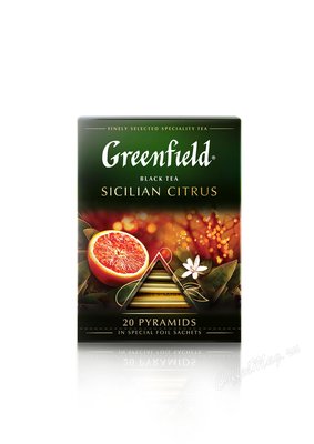 Чай Greenfield Sicilian Citrus черный в пирамидках 20 шт. Чай Greenfield Sicilian Citrus черный в пирамидках 20 шт.